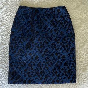 Carlisle Shimmery Blue Pencil Skirt, 22” long